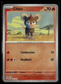 Litleo 015/131 Prismatic Evolutions POKEBALL Common Pokemon - Image 1