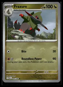 Fraxure 069/086 Black Bolt POKEBALL Common Pokemon - Image 1