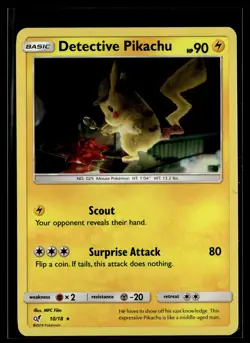 Detective Pikachu 10/18 Detective Pikachu Rare Pokemon - Image 1