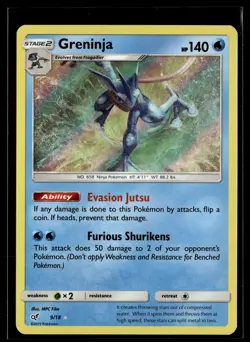 Greninja 9/18 Detective Pikachu Rare Ultra Pokemon - Image 1
