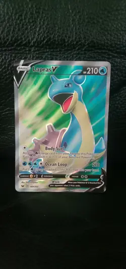 Pokemon Sword and Shield Lapras V Full Art Holo 189/202 - Image 1