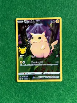 Pokemon Pikachu 005/025 Celebrations 25th anniversary Holo Full Art English TCG - Image 1