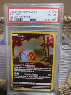 PSA 8 JYNX SILVER TEMPEST 2022 POKEMON SWORD & SHIELD TG04 FULL ART - Image 1