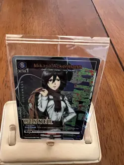 Union Arena Mikasa Ackermann Winner Card English UEPR/AOT-1-023 Tournament New - Image 2