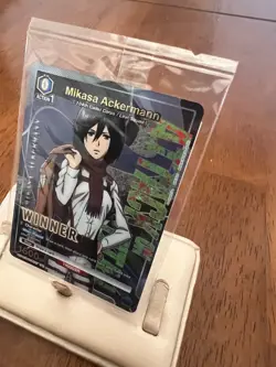 Union Arena Mikasa Ackermann Winner Card English UEPR/AOT-1-023 Tournament New - Image 3