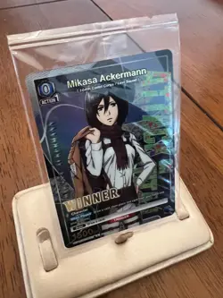 Union Arena Mikasa Ackermann Winner Card English UEPR/AOT-1-023 Tournament New - Image 4