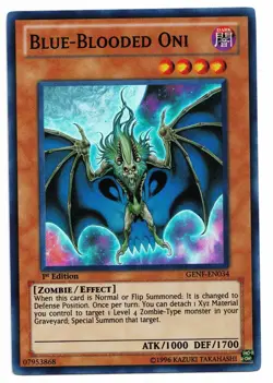 Yu-Gi-Oh Card: Blue-Blooded Oni GENF-EN034 Super Rare 1st Edition! NM - Image 1