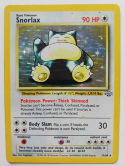 Snorlax Pokemon Card Holo WOTC 11/64 Jungle Set Rare Vintage 1999 Original MP - Image 1