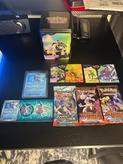 Pokemon TCG Tin – Suicune Promo Card + Destined Rivals x2 + Journey Together - Image 1