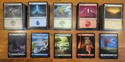 550x Magic the Gathering MTG Basic Land Lot - 100 Regular & 10 Full Art ea color - Image 1