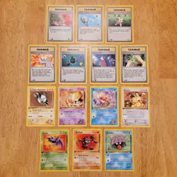 Vintage Pokemon 1st Edition Lot 14 Non-Holo Cards Fossil Team Rocket Gym Heroes - Image 1