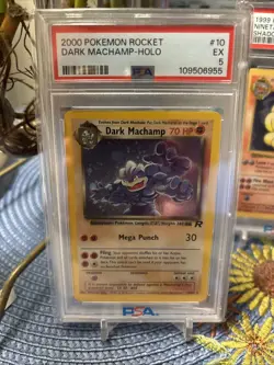 2000 Pokemon Rocket #10 Dark Machamp-Holo PSA5 - Image 1