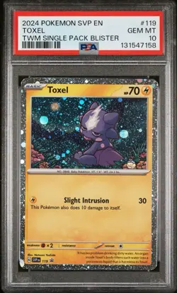 2024 POKEMON SVP EN-SV BLACK STAR PROMO #119 TOXEL TWM BLISTER PSA 10 - Image 1