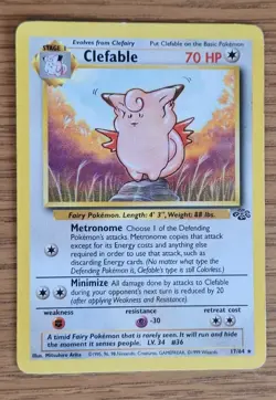 Pokemon Clefable 17/64 Rare Non Holo Jungle LP - Image 1