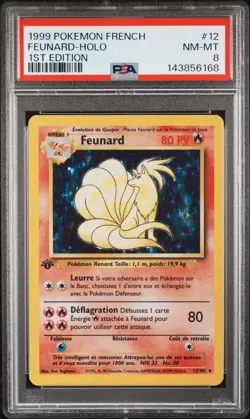 Carte Pokemon Feunard 12/102 Holo Set de base Edition 1 PSA 8 ✨ - Image 2