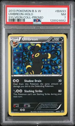 2013 POKEMON BLACK STAR PROMO UMBREON #BW93 HOLO PSA 7 NM #128924682 - Image 1