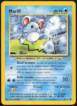 Carte Pokemon Marill 66/111 Neo Genesis Francais - Image 1