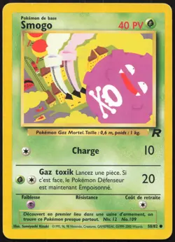 Carte Pokemon Smogo 58/82 Team Rocket Francais - Image 1