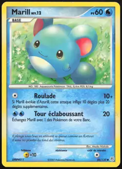 Carte Pokemon Marill 88/130 Diamant et Perle Francais - Image 1
