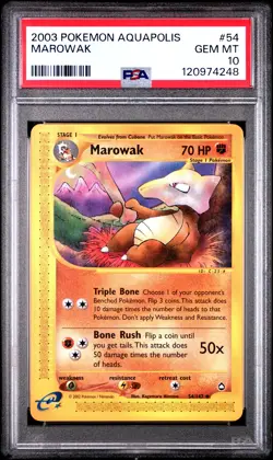 2003 POKEMON AQUAPOLIS #54 MAROWAK PSA 10 - Image 1