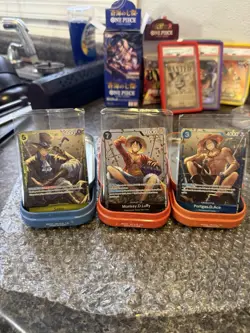 One Piece Luffy, Ace, Sabo Sealed OP-13 Promos & Tins Plus Assorted Leader & SR - Image 2