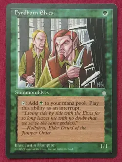 Magic The Gathering ICE AGE FYNDHORN ELVES green card MTG - Image 1