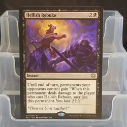 Magic: The Gathering Hellish Rebuke Black Instant Rare Regular 026/062 AFR 2021 - Image 1