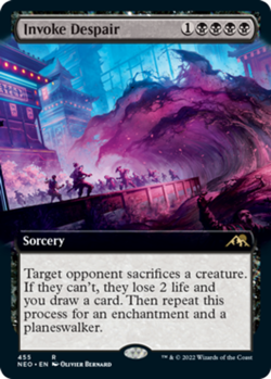 x1 Invoke Despair - Extended Art R MTG Kamigawa: Neon Dynasty M/NM, English - Image 1