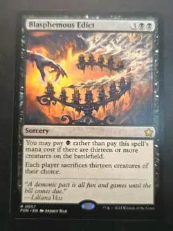 Blasphemous Edict Foundations MTG Regular Near Mint - Image 1