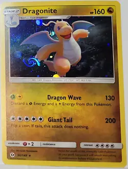 Perfect HD Fart Swirl 🌀 Dragonite 96/149 Cosmos Holo Rare Pokemon TCG 🌀 - Image 1