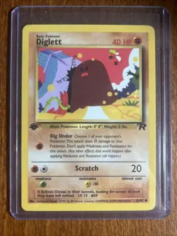 [LP+/NM] 2000 Pokemon Team Rocket Diglett 1st Edition #52/82 Common - Image 1