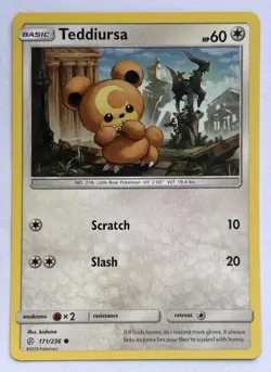 Teddiursa 171/236 Common Cosmic Eclipse Pokemon Lightly Played - Image 1