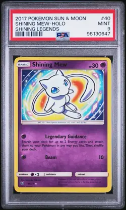 2017 POKEMON SUN & MOON SHINING LEGENDS #40 SHINING MEW-HOLO PSA 9 - Image 1
