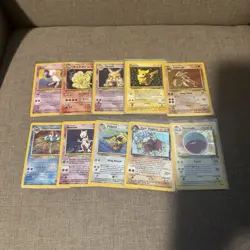 Pokemon TCG Vintage Wizards of the Coast Card Lot (10) Mew, Ninetales, Pikachu - Image 1