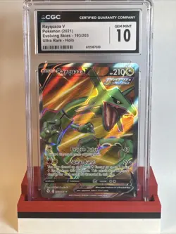 Pokemon TCG Rayquaza V 193/203 Evolving Skies 2021 Ultra Rare CGC GEM MINT 10 - Image 1