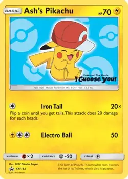 Ash's Pikachu SM113 Promo SM Promos Pokemon - Image 3