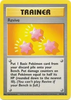 Revive 89/102 Uncommon Base Set Unlimited Pokemon Moderately Played - Image 1