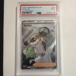 Pokemon N's Plan Ultra Rare Holo PSA 9 163/086 Sv: Black Bolt 2025 - Image 1