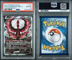 Pokemon Galarian Moltres V Chilling Reign Full Alt Art #177 PSA 10 Gem Mint - Image 3