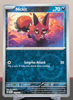 Pokemon Nickit #119/182 English Paradox Rift Reverse Holo - Image 1