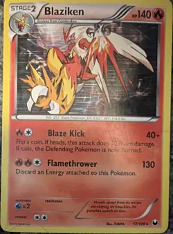 Pokemon Blaziken 17/108 Dark Explorers Holo Rare English 140 HP Stage 2 2012 - Image 1