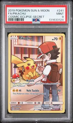 Pikachu 241/236 PSA 9 Mint Pokemon Card Cosmic Eclipse Secret Rare - Image 1