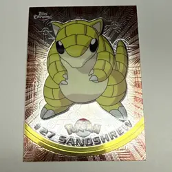 2000 Topps Chrome Pokemon: Sandshrew #27 Trading Card Holo Foil LP - Image 1
