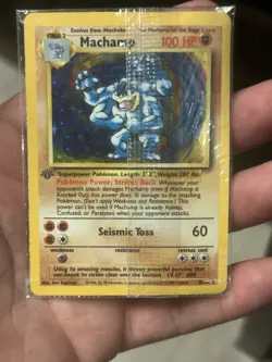 Pokemon Machamp Holo Base Set 8/102 1st Edition Sealed Promo Card - Image 1