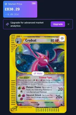Crobat 147/144 - Skyridge - Secret Rare Holo Pokemon Card - Image 3