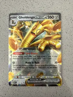 Pokemon Gholdengo ex 139/182 SV04: Paradox Rift Holo Near Mint - Image 1