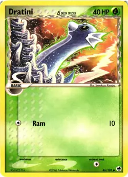 Pokemon TCG Dratini (Delta Species) Common Dragon Frontiers 46/101 HP - Image 1