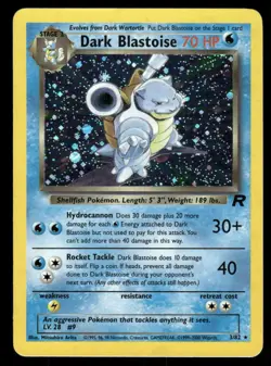 Pokemon Cards Dark Blastoise 3/82 Unlimited Holo Team Rocket WOTC Rare LP - Image 1