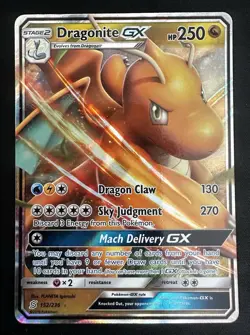 Pokemon Dragonite GX 152/236 Sm-Unified Minds Ultra Rare Holo Stage 2 250 HP - Image 1