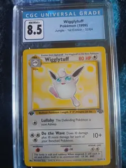 Pokemon Wigglytuff 1st edition Rare Graded 32/64 Jungle Non-Holo CGC 8.5 - Image 1